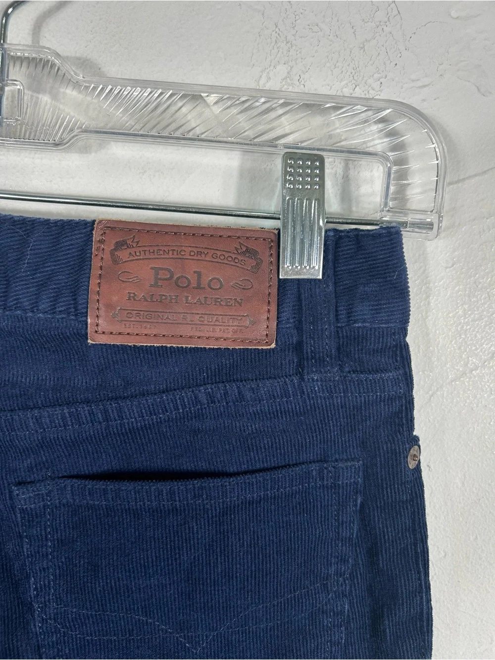Polo Ralph Lauren Boys Navy Blue Corduroy Pants Bedford Straight Fit Size 12